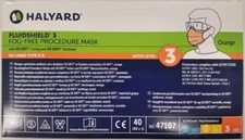 CASE of 400 LEVEL 3 FOG FREE Proc Mask ORANGE Halyard FLUIDSHIELD Exp 8/30/25