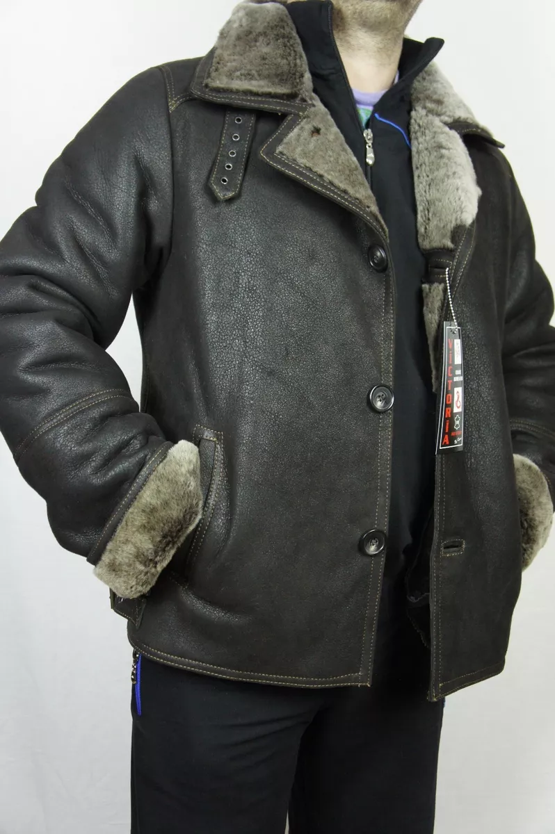 veneno Vacilar Distribución Men GENUINE REAL Sheepskin Shearling Leather Car Coat Bomber Jacket S-5XL,  NWT | eBay