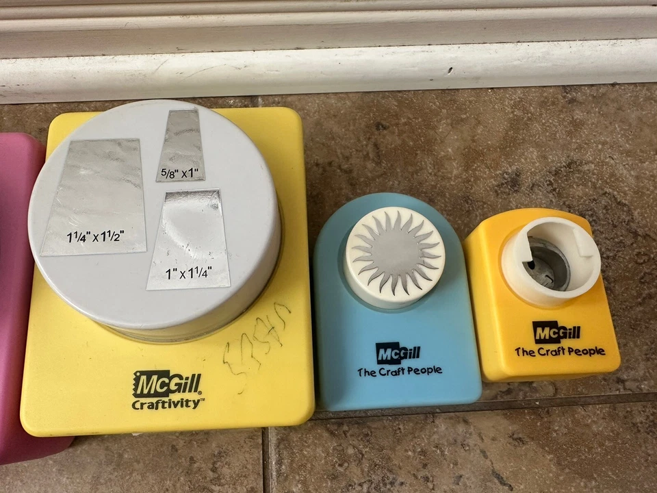 Lote de 6 perforadores de papel cuadrados apilables artesanales McGill Foto 4 de 4