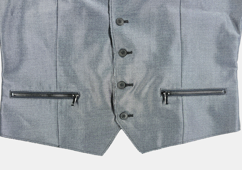 New Bar III Gray/Black Sleeveless 5-Button 2-Zip Pockets Men's Vest size M - Picture 2 of 3