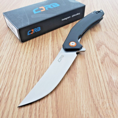 CJRB Gobi Linerlock Folding Knife 3.5'' D2 Tool Steel Blade Black G10 Handle