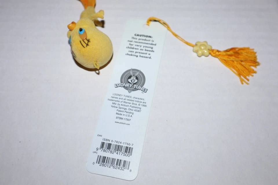 Marca de libro vintage Looney Tunes Piolín Pájaro y fieltro adorno de Navidad lectura Foto 3 de 4