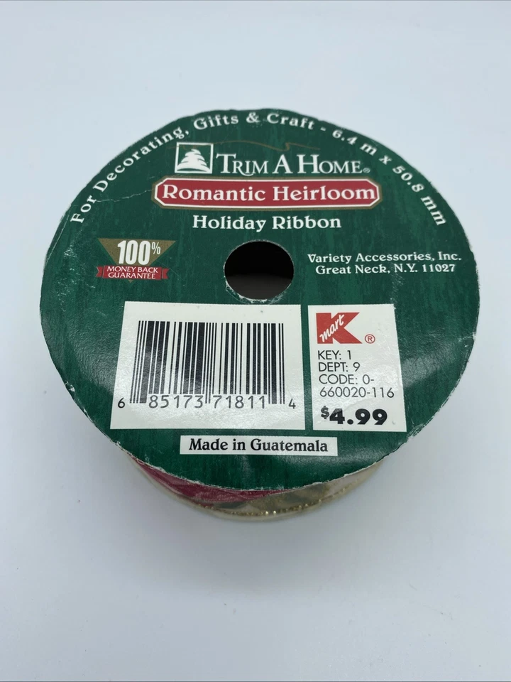 Holiday Ribbon 2" Wide Approximately 21 Ft. Long Trim A Home Romantic Heirloom - Image 3 of 4