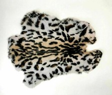 Genuine Naturally Rabbit Fur Skin Tanned Ocelot Leopard Leather Hides Craft Pelt