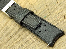 Vintage Black Rubber with Silver Tone Buckle Watch Band 18mm Pre-Owned Diver