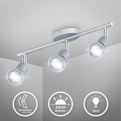 Kimjo Luminaire Plafonnier Led Orientable 4 Spot Noir - Plafonnier Industriel Luminaire E14 Spots De Plafond - Rampe De Spots Applique Murale Chambre Sans Ampoule Pour Cuisine, Salon, Couloir