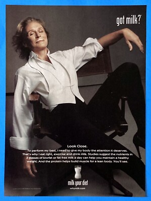 2008 Glen Close GOT MILK? Vintage Magazine Print Ad