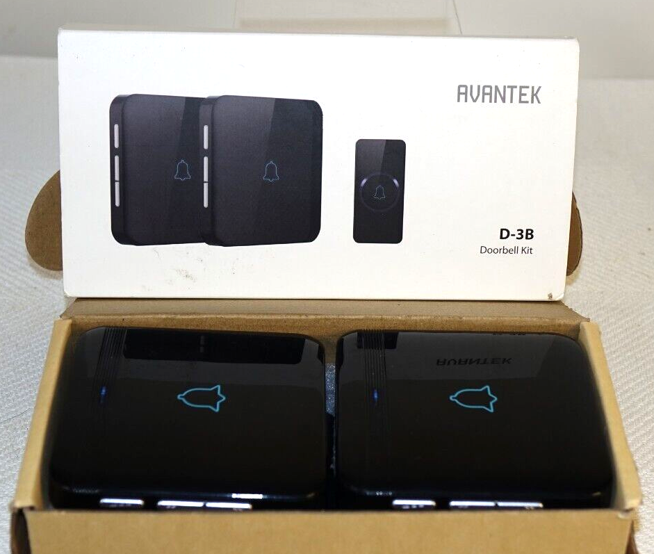 Wireless Doorbell, AVANTEK D3B Waterproof Door Chime Kit Operating at