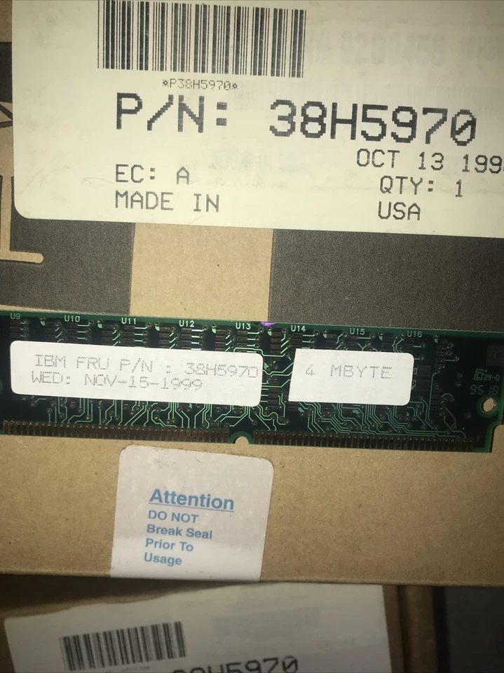 IBM 4MB Memory Module Part # 38H5970 Brand New In Box - Image 4 of 4