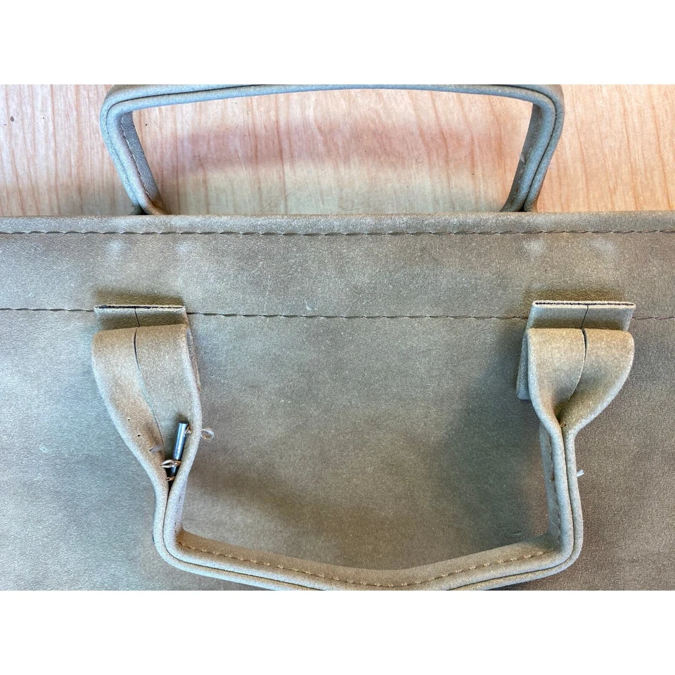 Vintage 1970s "Security National Bank" Cali Tan Faux Suede Attache Case Bag  - Image 4 of 4