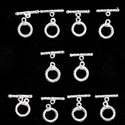 NICKEL PLATED 14MM HEAVY RING TOGGLE CLASPS TN7 10 sets