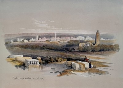 David Roberts RA Ramla antike Arimathea Original Erstausgabe Lithographie 1843