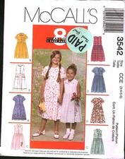 3542 Vintage McCalls SEWING Pattern Girls 1990s Dress Easter Spring Summer Easy
