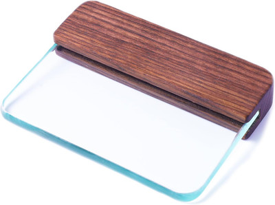 Glass Slicker for Burnishing Leather with Walnut Handle, Glass Burnisher Profess