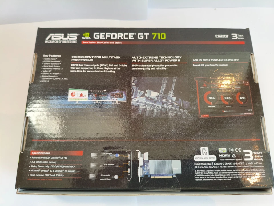 ASUS GeForce GT710 2GB GDDR5 PCIe Video Graphics Card GT710-SL-2GD5 BRAND NEW - Image 3 of 4