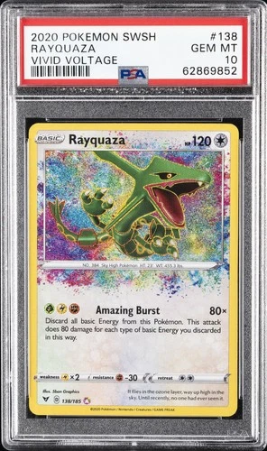 2020 POKEMON SWORD & SHIELD VIVID VOLTAGE #138 RAYQUAZA PSA 10