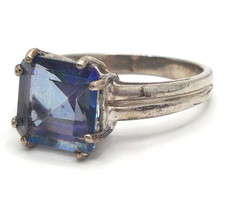 Designer Ring 925 Sterling Silver Gemstone Blue Silver Jewelry Vintage RG53