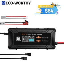 ECO-WORTHY 12V/24V 20A  Lithium LifePO4 Battery Charger 14.6V Maintenance