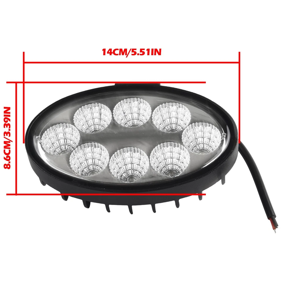 5inch 24W Oval LED Work Lamp Fog Light Truck OffRoad Tractor Flood Beam 12V 24V - Image 3 of 4