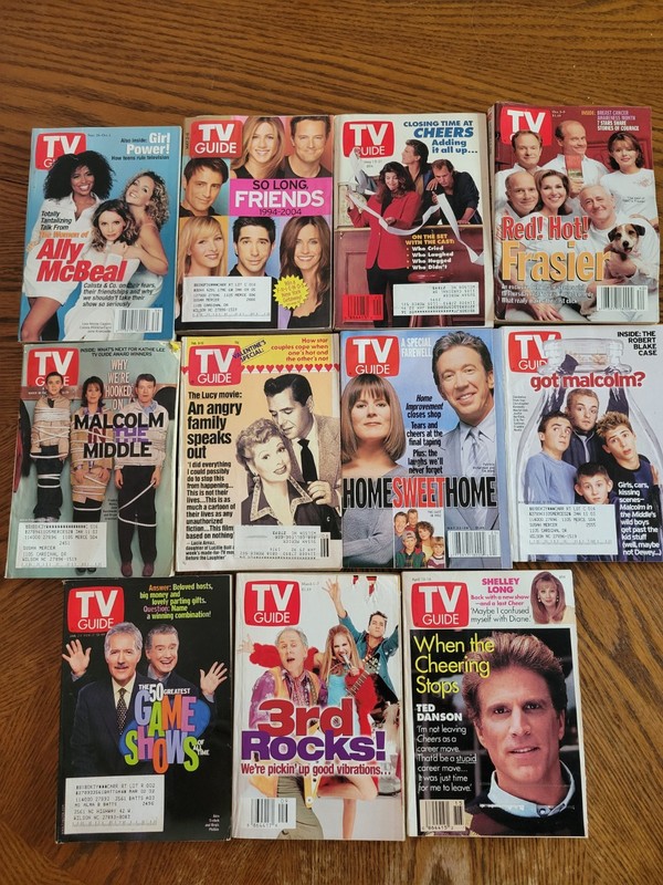 Lot Of 11 ASSORTED TV GUIDES-1991-2004- CHEERS, FRAZIER, 3rd ROCK  AND FRIENDS +