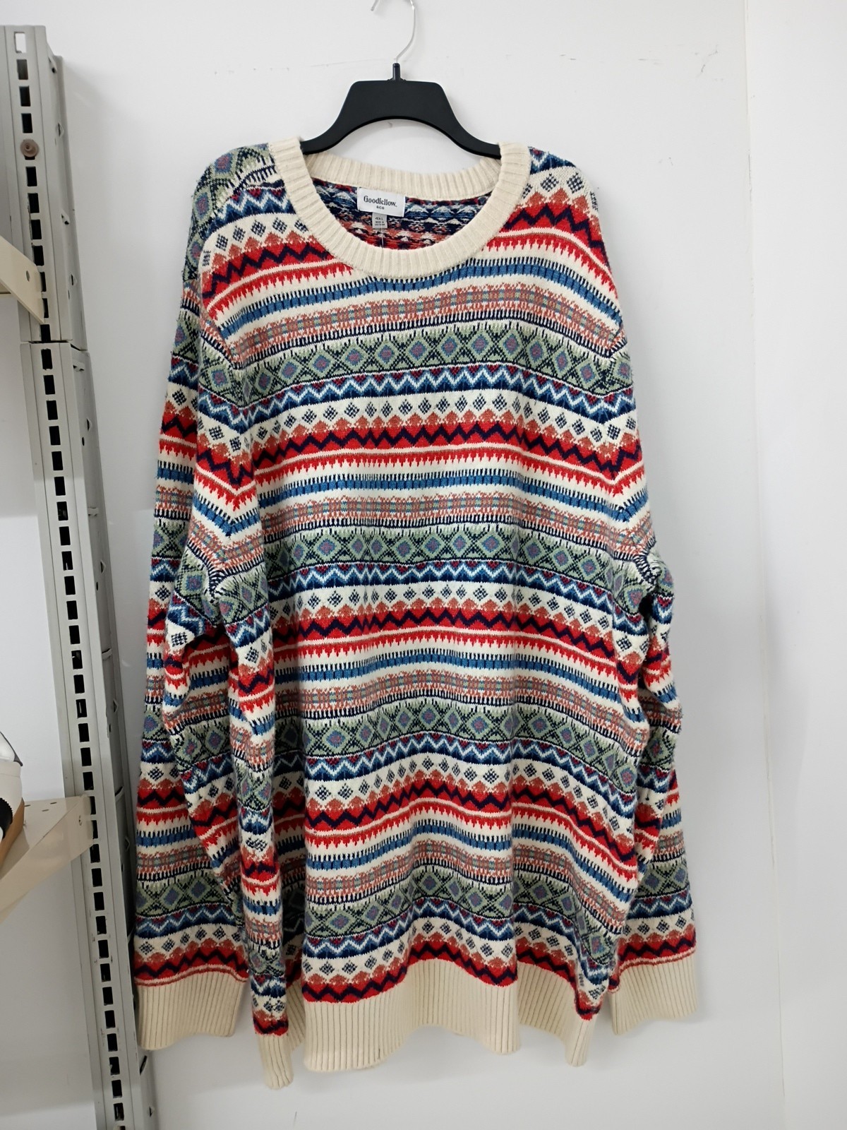 Goodfellow & Co™ Men's Big & Tall Long-Sleeve Fair Isle Sweater.