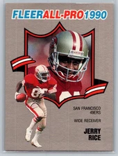 1990 Fleer Football All-Pro #2 Jerry Rice - VG - San Francisco 49ers