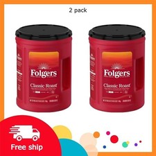 Folgers Classic Roast Ground Coffee, Medium Roast, 40.3 oz Canister, 2 pack