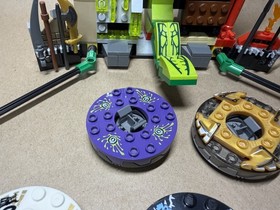 Lego 2012 Ninjago Training Set 9558 90% Complete + 5 Spinners RETIRED LOT 
