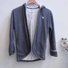 Abercrombie Kids Gray Soft Hoodie Long Sleeve Cardigan Sweater Size 9/10