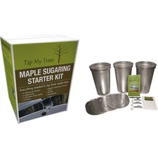 Maple Sugar Starter Kit Tap 3 Trees with Buckets Spiles Book and Cheesecloth