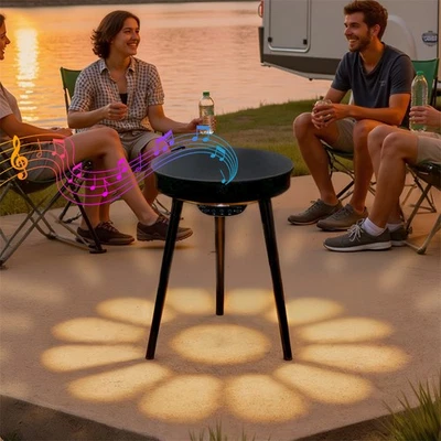 Round 40CM Smart Bluetooth End Side Table Storage for Indoor Outdoor Music Play - image 1 of 4