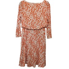 Boden Nellie Red Hibiscus Jersey Dress Floral 6 Long Floral Midi