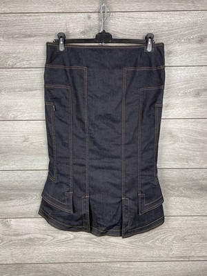 Womans Tom Ford Midi Denim Skirt Navy Size 42