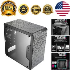 Elegant MasterBox Q300L Black Case with Transparent Panel & Enhanced Ventilation