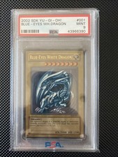 PSA 9 2002 YU-GI-OH Starter Deck: KAIBA 001 Blue-Eyes White Dragon Mint