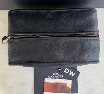 美品 old coach Navy Large Cosmetic Case COACH VINTAGE LARGE WETPACK TRAVEL TOILETRY COSMETIC CASE BLACK