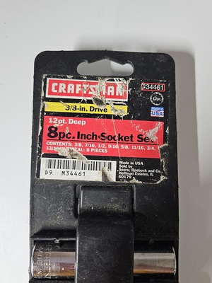 #ad Craftsman 8 piece 3 8quot; drive SAE deep socket set 12 pt 34461 USA 3 8 13 16 $22.00