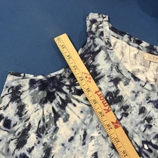 LOGO By Lori Goldstein Dress Size L Blue Tie-Dye Sleeveless Beach Cabana - New