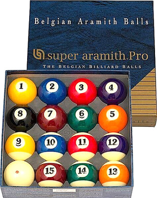 ARAMITH SUPER PRO POOL BALLS MADE IN BELGIUM NEW FACTORY SEALED SHIPS FREE N MRE