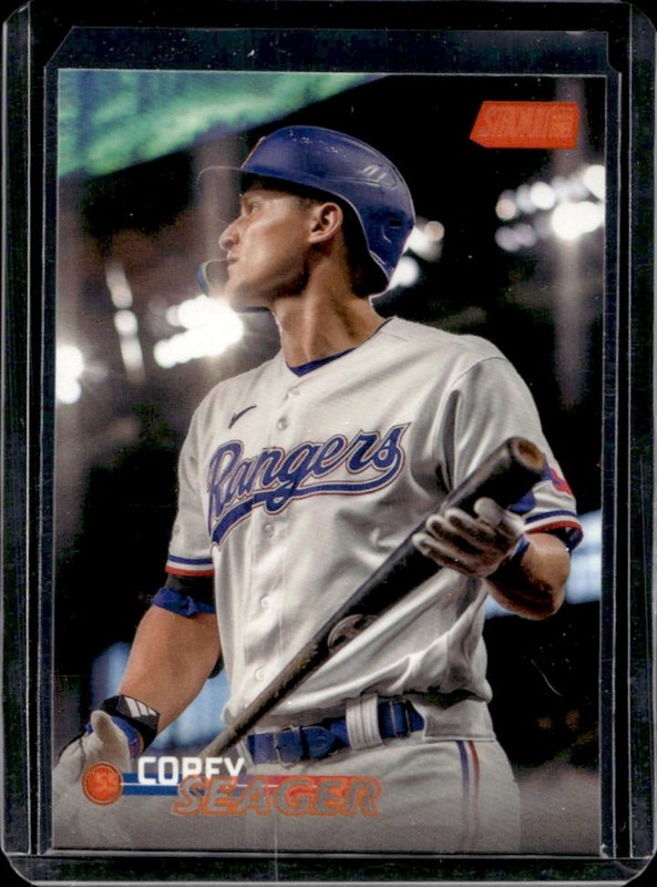 2023 Topps Stadium Club Corey Seager Orange Foil #/199 Rangers