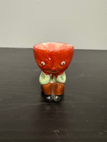 Vintage Ceramic Japanese Egg Cup Seated Person Figure Marked Japan on Bottom