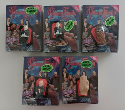 The Addams Family New Cereal w/ Flashlights Factory Sealed Complete Set of 4 + 1