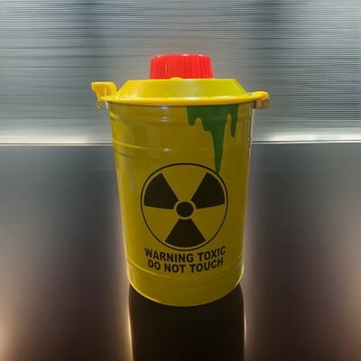 Toxic Waste Security Warning Alarm Cookie Jar - Bio-hazard Barrell
