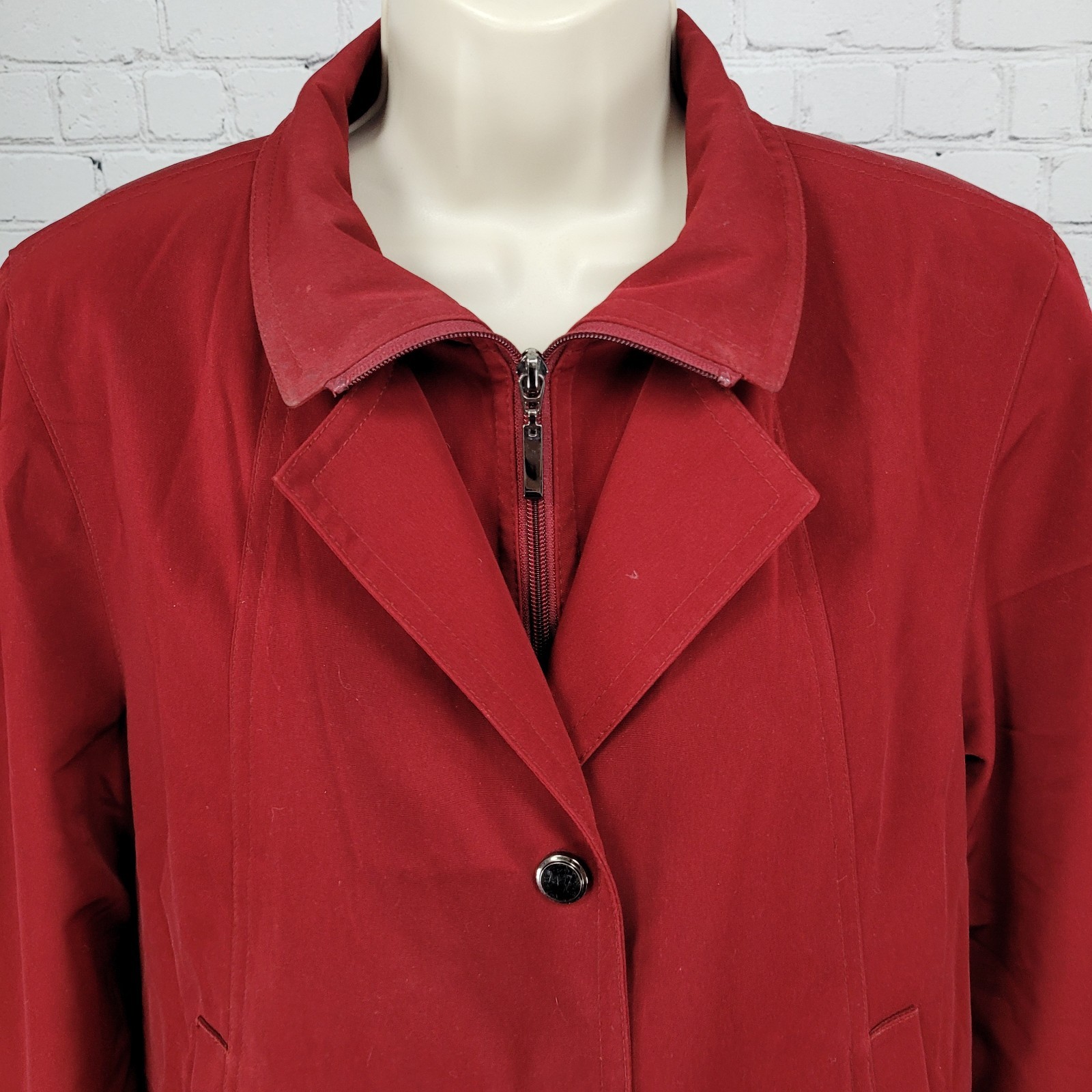Gallery Red Full Zip Snap Lightweight Pockets Col… - image 8