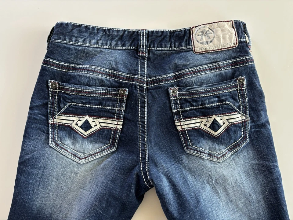 Pantalones de mezclilla American Fighter Legend ajustados rectos bordados etiqueta para hombre 30 (31x29) Foto 2 de 4