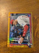 2025 Topps Chrome Logofractor #208 Trea Turner Variation Gold Refractors #/50