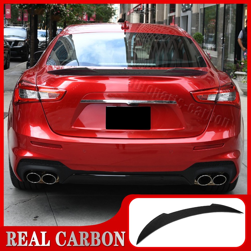 For Maserati Ghibli Sedan 2014-24 REAL Carbon Fiber Rear Trunk Spoiler Wing Lip