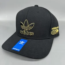 ADIDAS Modern 2.0 Men’s Structured Cap Hat Black/Gold Metallic OSFA JJ7409 NEW