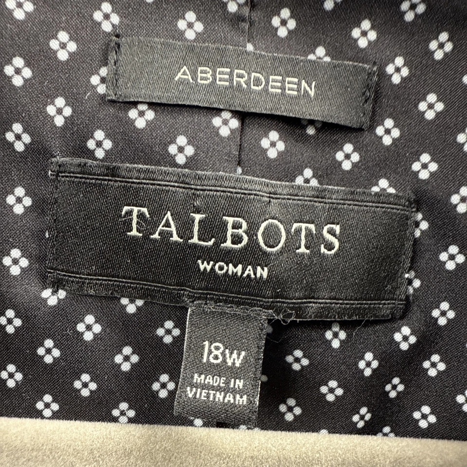 Blazer para mujer Talbots Aberdeen talla 18W negro liso bolsillos forrados con un botón Foto 3 de 4