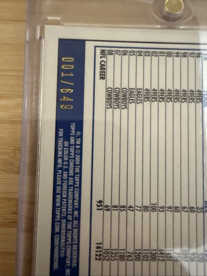 2009 Topps Chrome Terrell Owens #TC77 Copper Refractor 1/649 #1 On print - Image 3 of 3